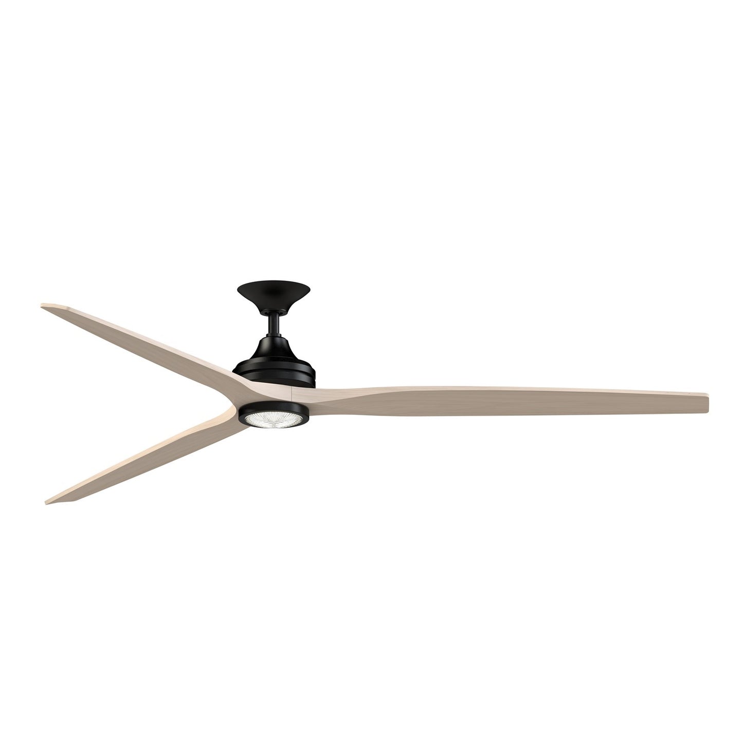 Fanimation Spitfire DC Custom 84in 1-Light Ceiling Fan | Black and White Washed Buttonwood | Covered Patio & Sunroom | Model FPD6721BBL-84WW-LK