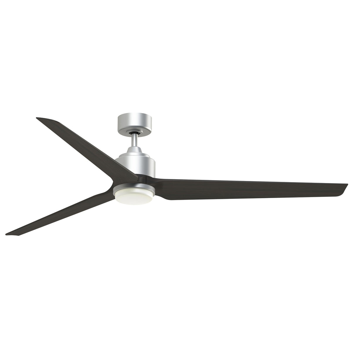 Fanimation TriAire Custom 72in 1-Light Ceiling Fan | Silver and Dark Walnut Composite Blades with Opal Frosted Shade | Model FPD8515SLW-72DWAW-LK