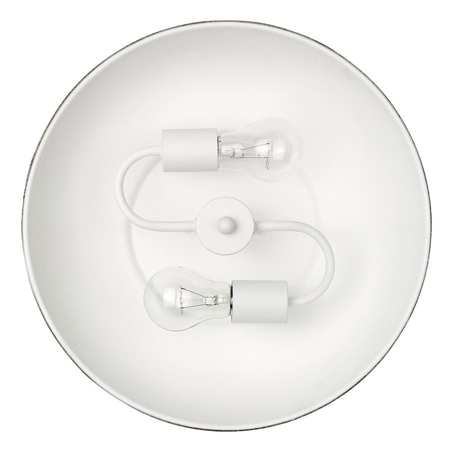 Golden Lighting Kinsley 2-Lt Flush Mount, Galvanized Steel