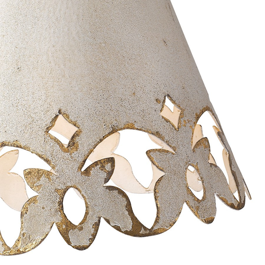 1 Light Small Pendant, Antique Ivory