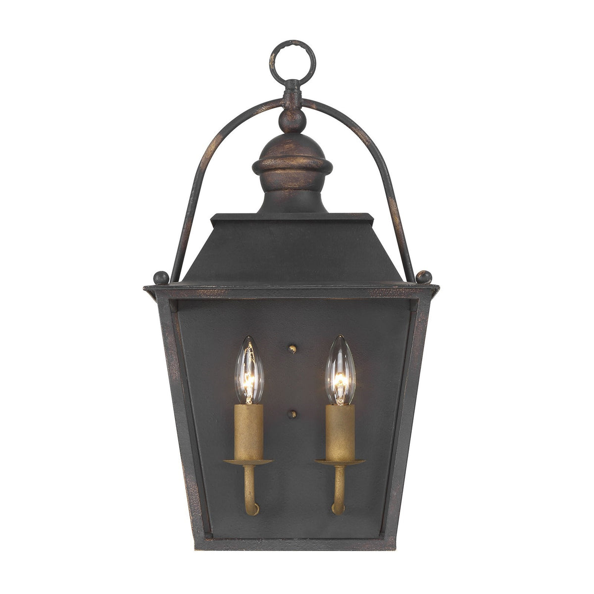 Golden Lighting Christoff 2-Light Wall Sconce | Traditional Antique Black Iron | Hallway & Bathroom | 11.5 x 8.25 x 20.88 in | Model 0888-WSC ABI