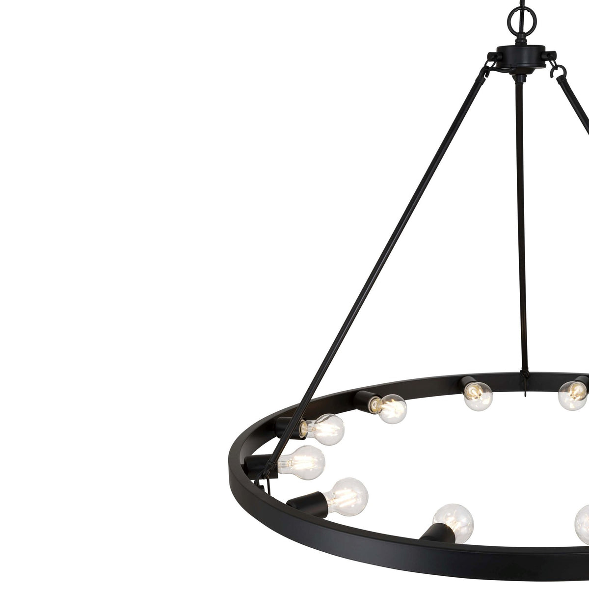Golden Lighting Castile 40in 12-Light Chandelier | Transitional Matte Black Steel | Dining Room & Foyer | 40 x 40 x 30 in | Model 1019-12 BLK