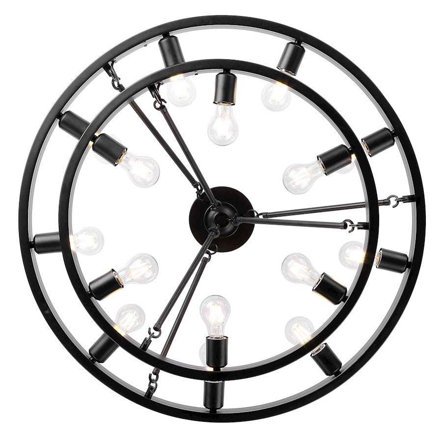 Golden Lighting Castile 15 Light Semi-Flush, Matte Black