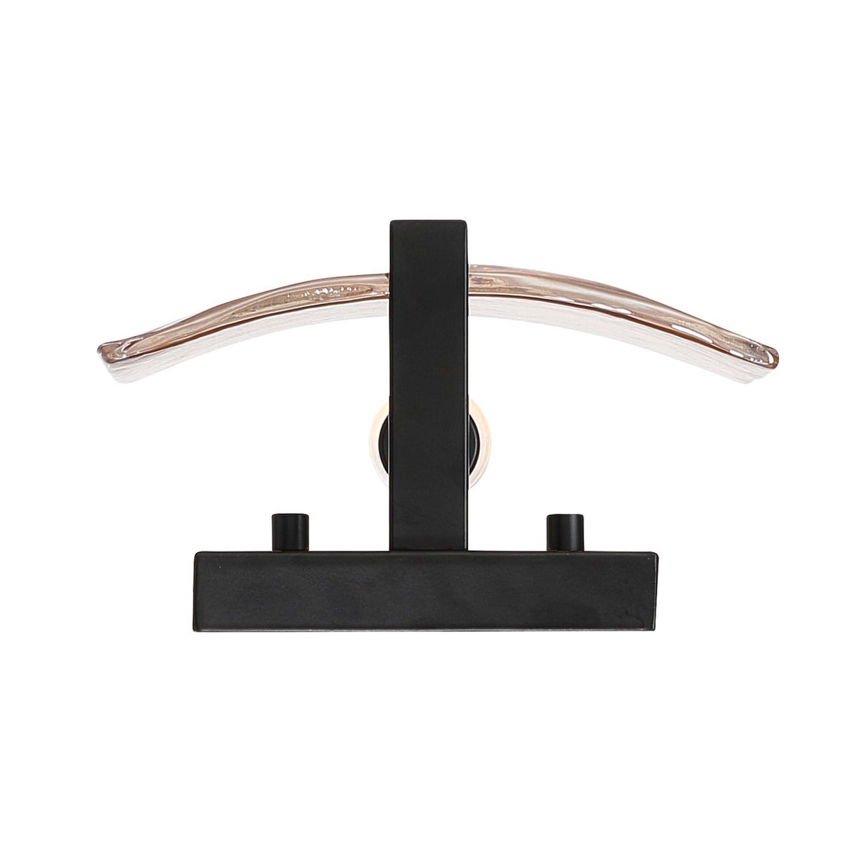 Golden Lighting Aenon 7in 1-Light Wall Sconce | Rustic Matte Black and Amber Water Glass | Bathroom & Hallway | Model 3164-1W BLK-AWG