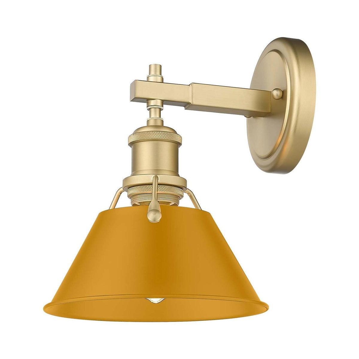 Golden Lighting Orwell 10in 1-Light Wall Sconce | Industrial Brushed Champagne Brass and Auric Yellow Steel | Bathroom Vanity | Model 3306-BA1 BCB-AY
