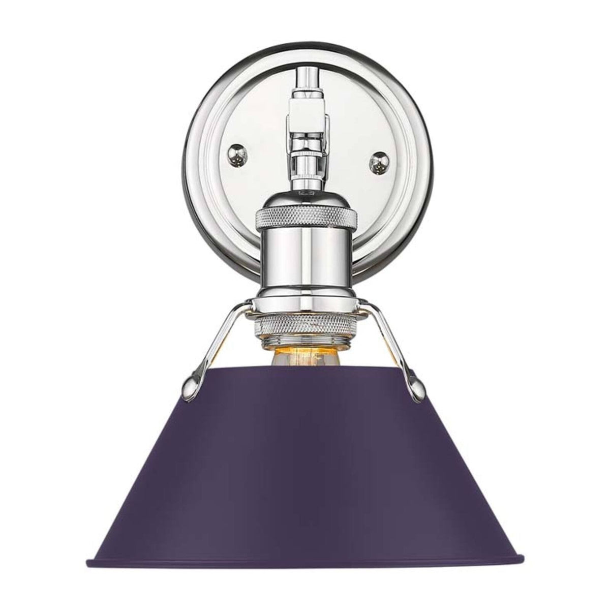 Golden Lighting Orwell 1-Light Wall Sconce | Industrial Chrome and Exotic Purple Steel | Bathroom & Vanity | Model 3306-BA1 CH-EP