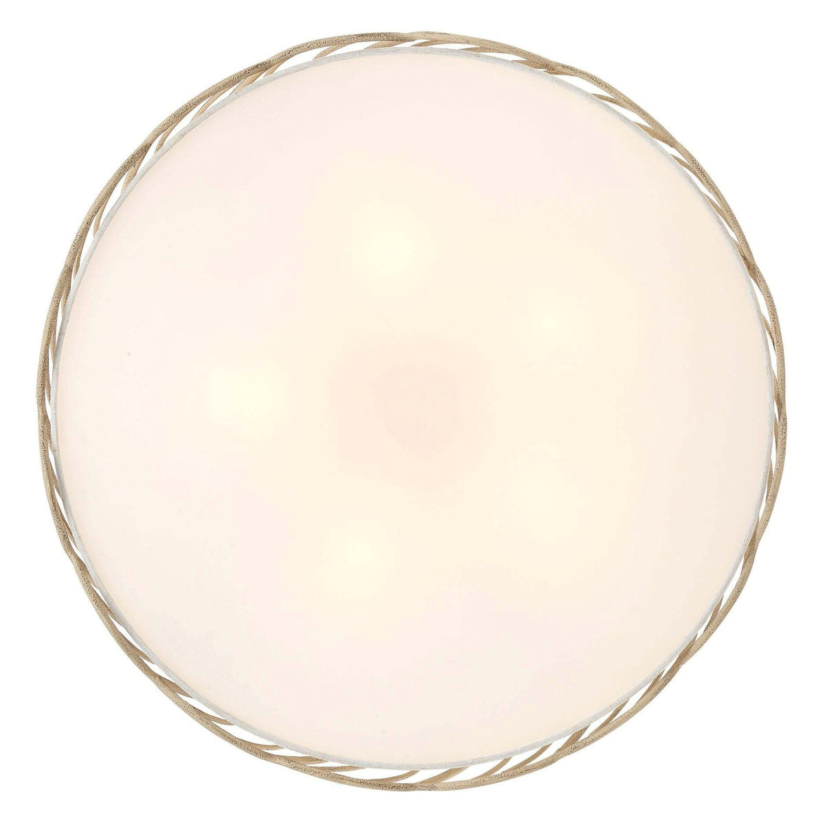 Golden Lighting Simbolo 24in 5-Light Pendant | Rustic Almond and Ivory Linen Fabric | Kitchen Island & Dining Room | Model 4501-5P AM
