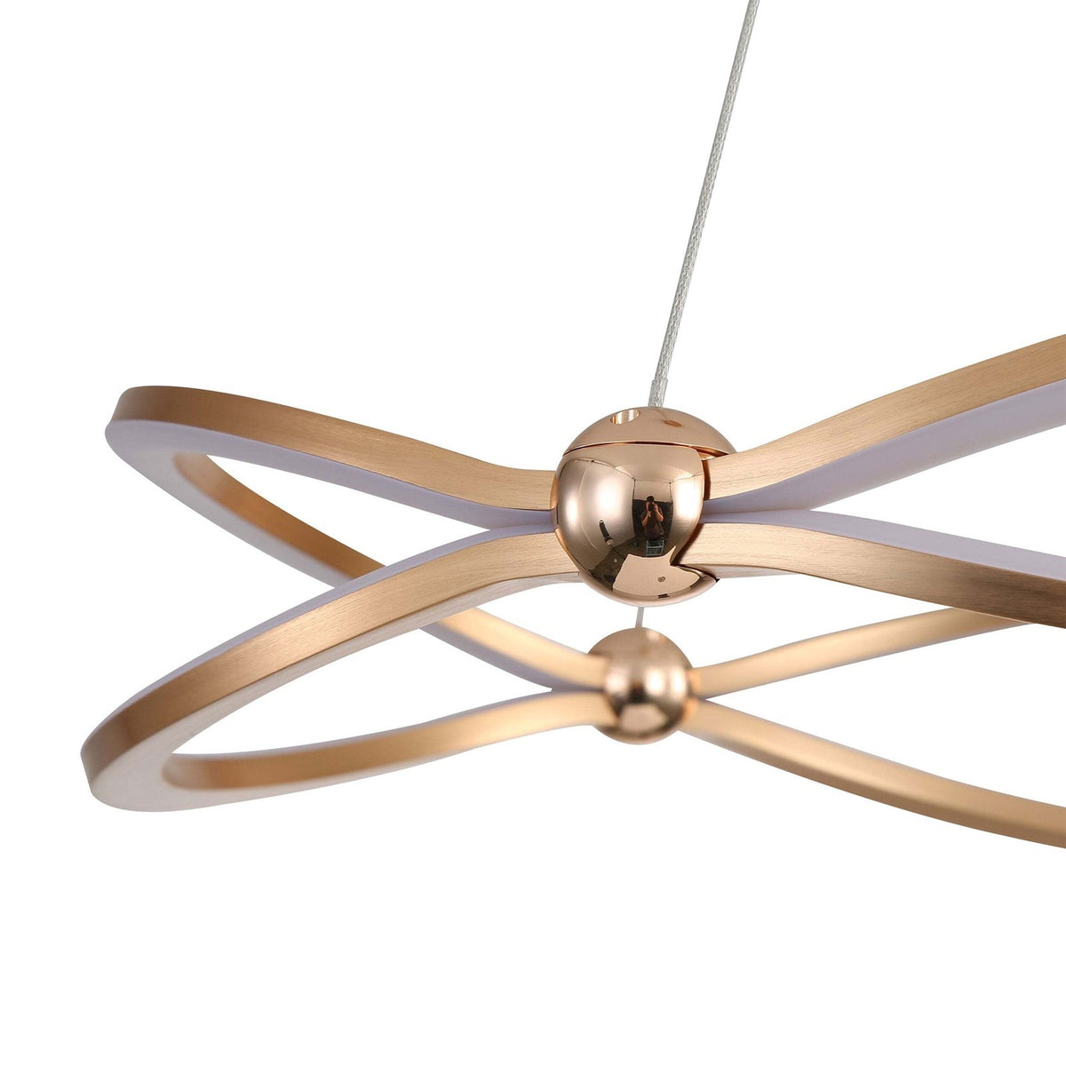 Golden Lighting Spirale 19in LED Chandelier | Modern Anodized Gold Ring | Dining Room & Foyer | 18.88 x 18.88 x 4.13 in | Model 7916-19 AGL