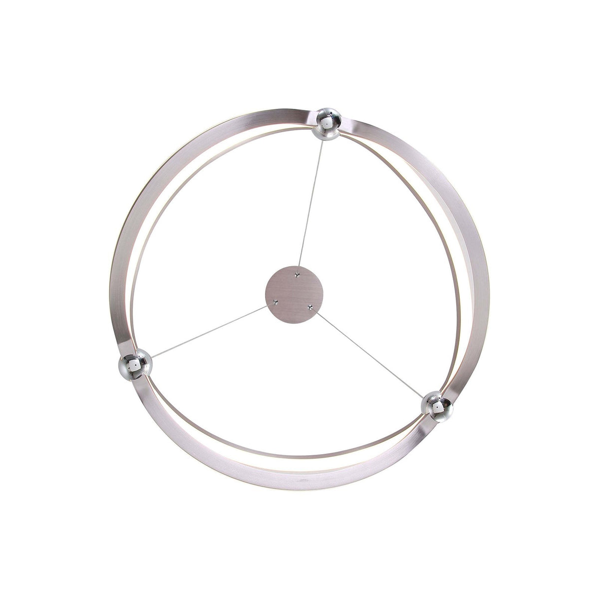 Golden Lighting Spirale 19in LED Ring Chandelier | Modern Satin Nickel Aluminum and Steel | Dining Room & Foyer | Model 7916-19 SNC