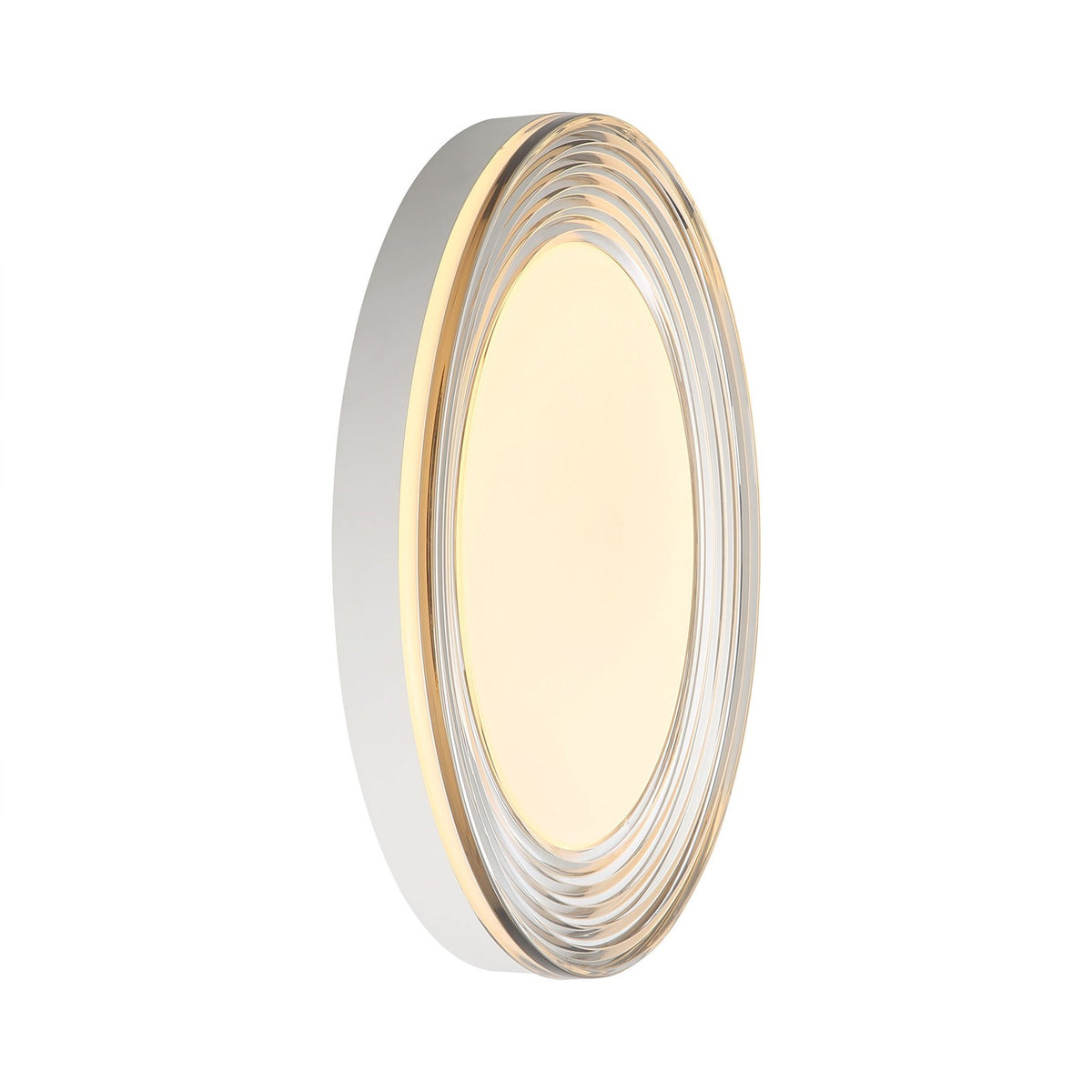 Golden Lighting Ondulada 20in 1-Light Flush Mount | Modern Sand White and Smoky Acrylic | Hallway & Bedroom Ceiling Light | Model 9518-20 SNW-SMK