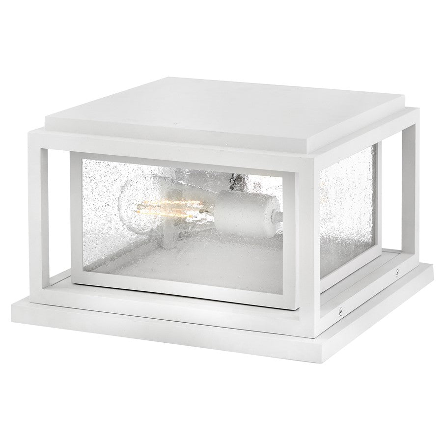 Hinkley Lighting Republic 2Lt Outdoor Pier Mount/8W, White/Clear Seedy - 1008TW