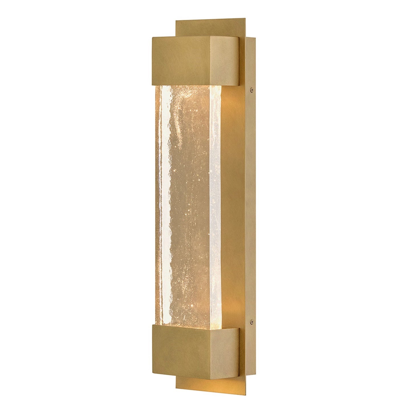 Hinkley Rune 24in 1-Light Outdoor Wall Sconce | Modern Heritage Brass Aluminum and Clear Art Glass | Covered Patio & Entryway | 4 x 6 x 24 | Model 10595HB