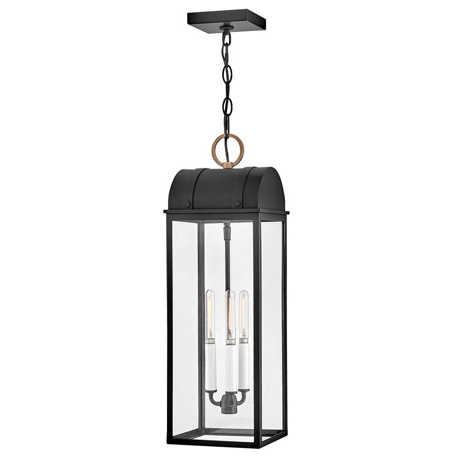 Hinkley Lighting Campbell 3 Light Outdoor Hanging, Black/Clear - 10662BK-BU