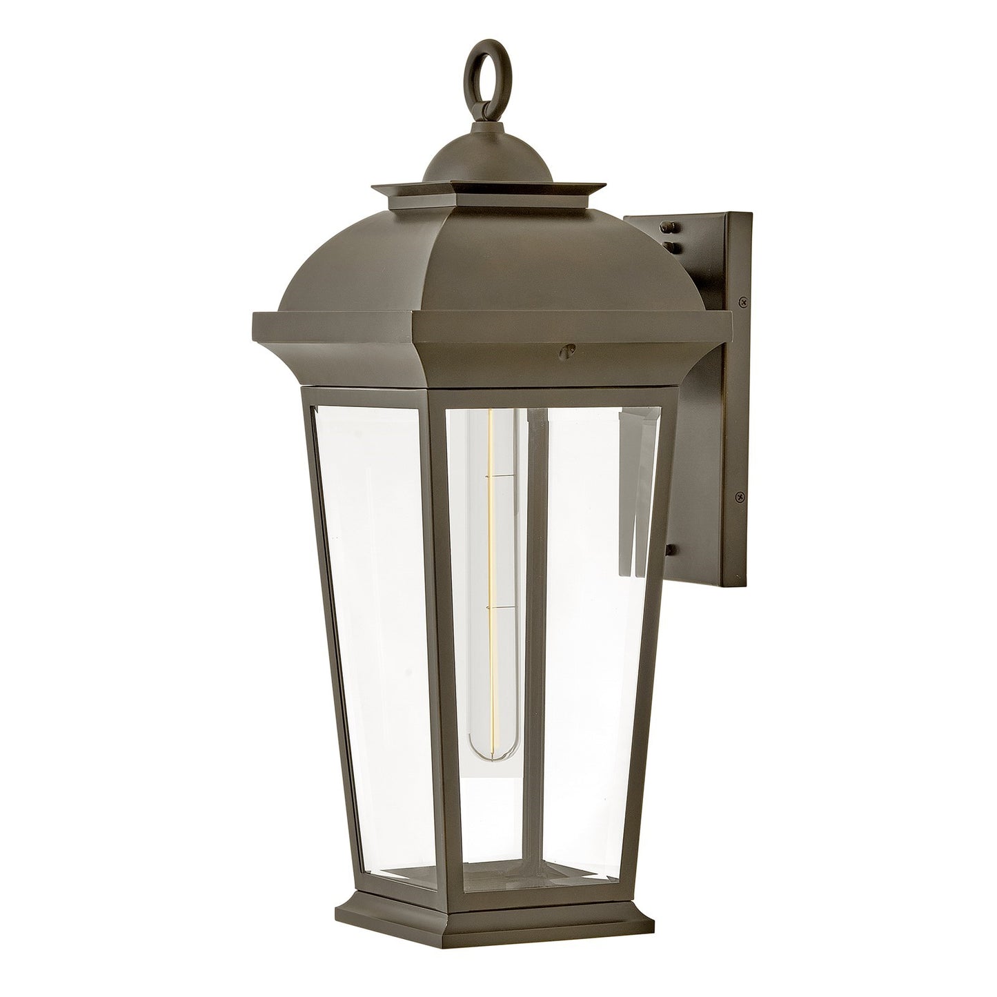 Hinkley Hawthorne 20in 1-Light Outdoor Wall Mount | Traditional Blackened Brass Aluminum and Clear Beveled Glass | Entryway & Covered | Model 19690BLB