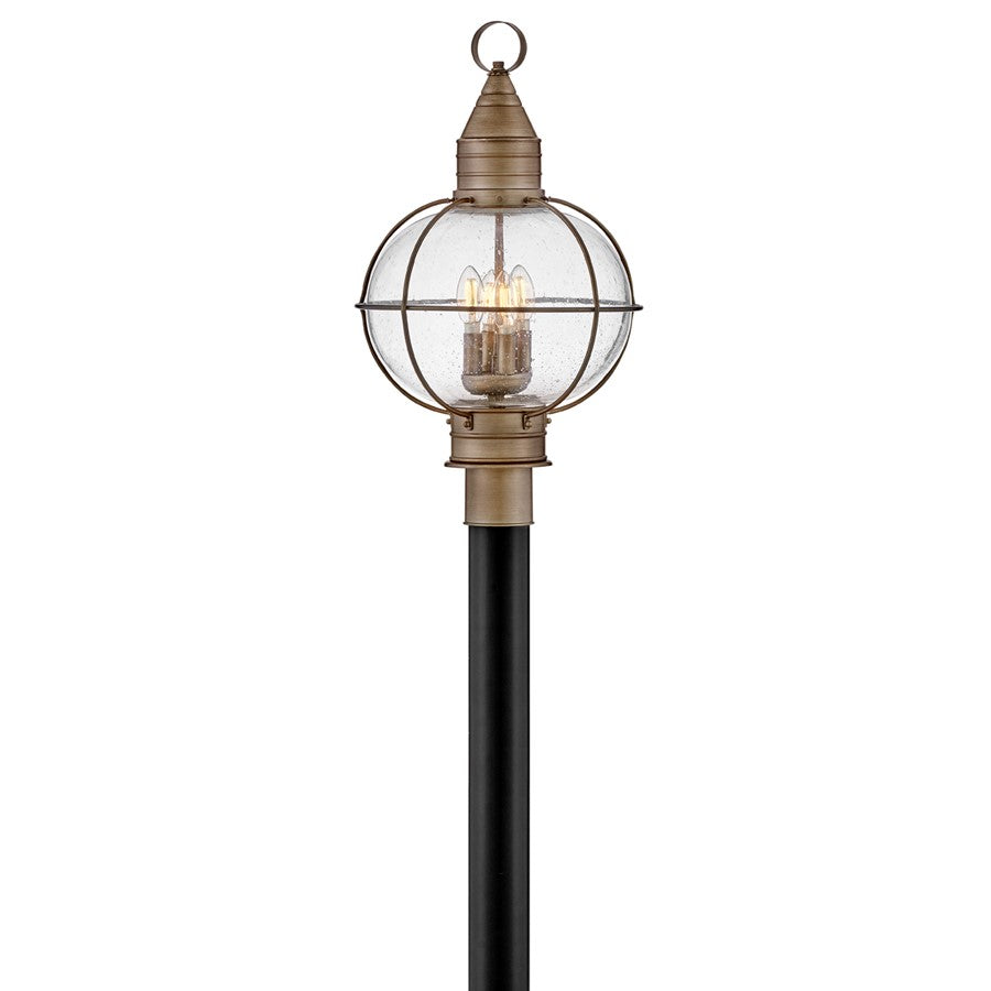 Hinkley Lighting Cape Cod 4Lt Outdoor Post Mount, Bronze/Clear Seedy - 2201BU