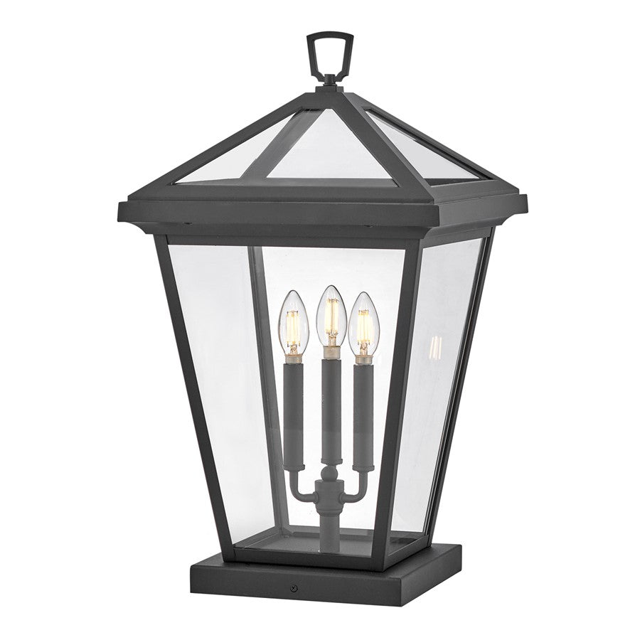 Hinkley Lighting Alford Place 3Lt Outdoor Pier Mount, Black/Clear - 2557MB