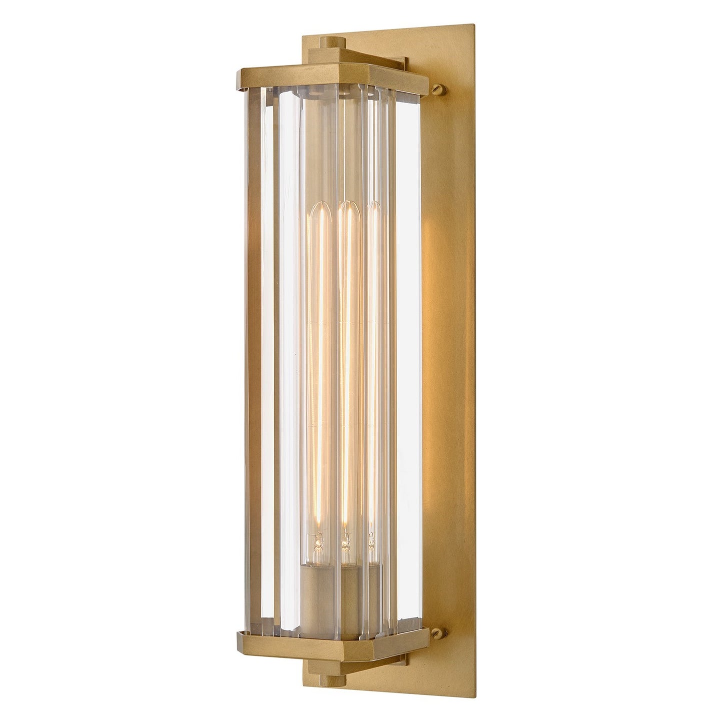 Hinkley Marcel 18.5in 1-Light Outdoor Wall Mount | Modern Heritage Brass Aluminum and Clear Crystal Glass | Entryway & Patio | 6 x 5 x | Model 26594HB-LL