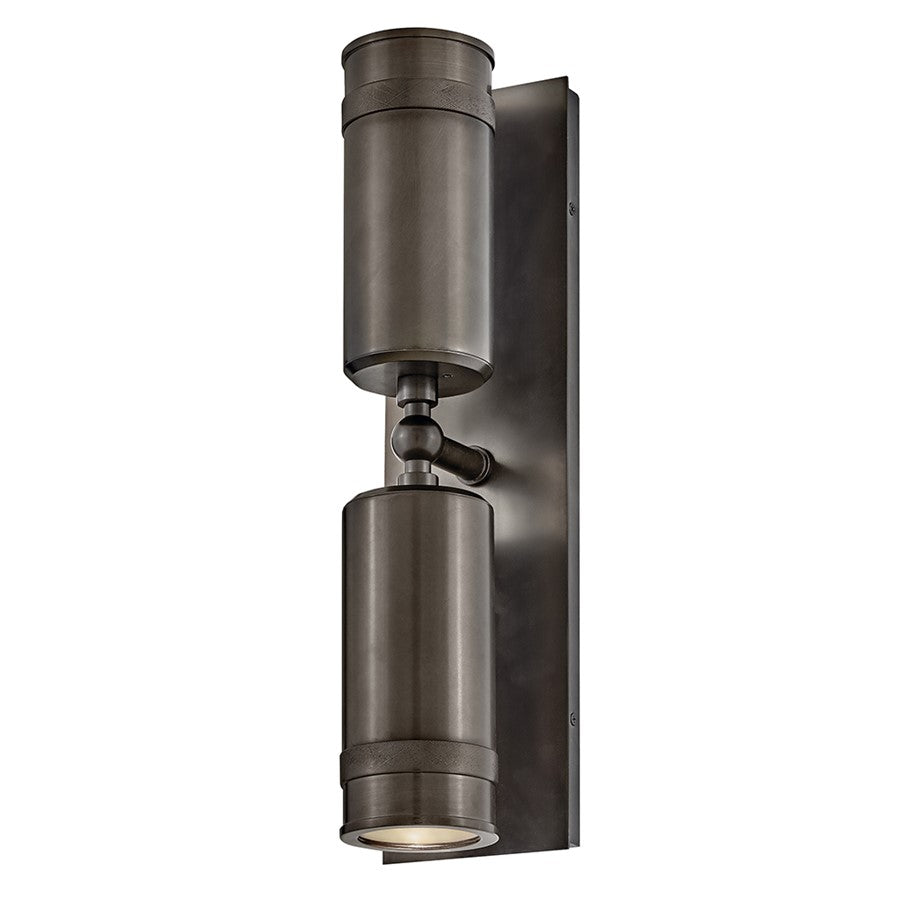 Hinkley Lighting Pratt 2 Light Outdoor Wall Mount, Black Oxide/Clear - 28814BX