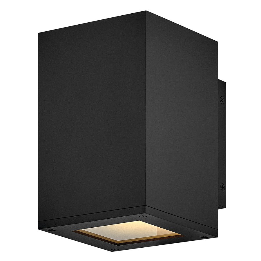 Hinkley Lighting Tetra 1Lt Outdoor Wall Mount, Black/Etched Lens - 28910BK-LL