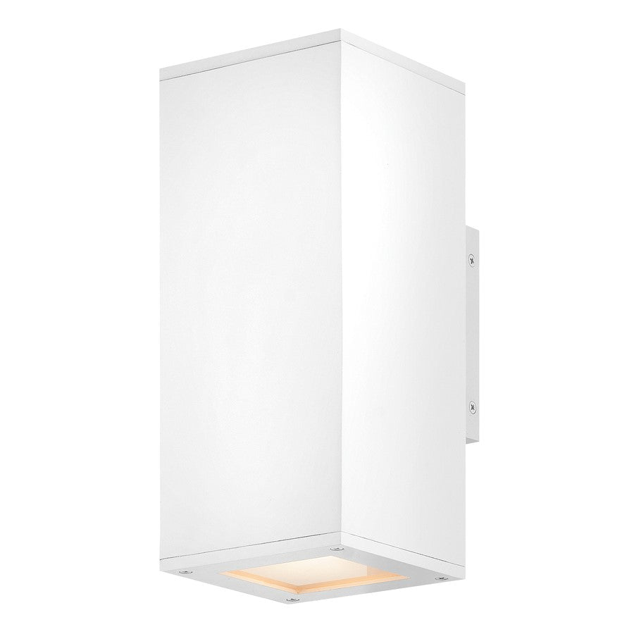 Hinkley Lighting Tetra 2Lt Outdoor Wall Mount, White/Etched Lens - 28914TW-LL