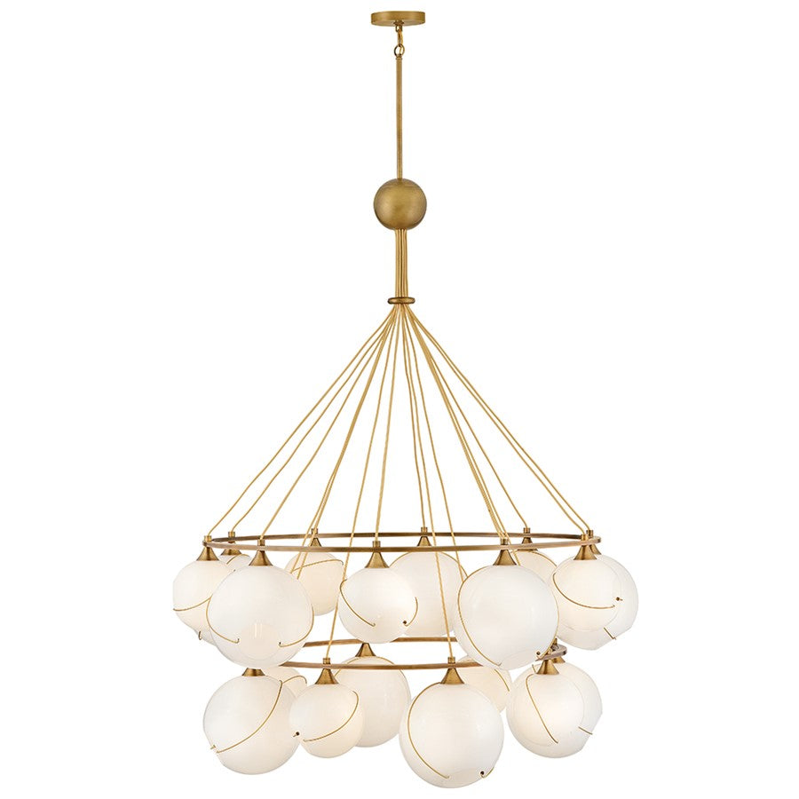 Hinkley Lighting Skye 18Lt 53" Chandelier, Brass/Cased Opal - 30308HBR-CO