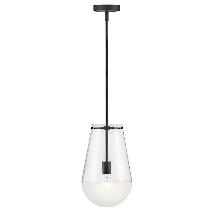 Hinkley Lighting Beck 1 Light Pendant, Black/Clear/Etch-Dipped - 32087BK
