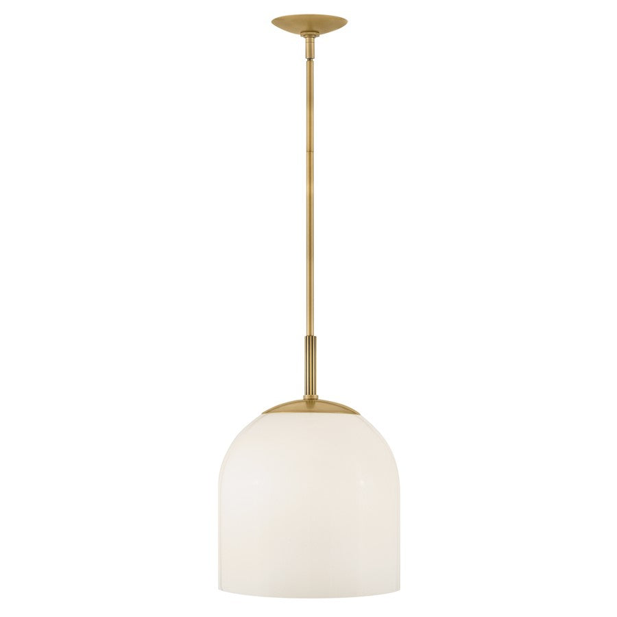Hinkley Lighting Willa 1Lt Pendant, Ceiling, Heritage Brass/Cased Opal - 45097HB