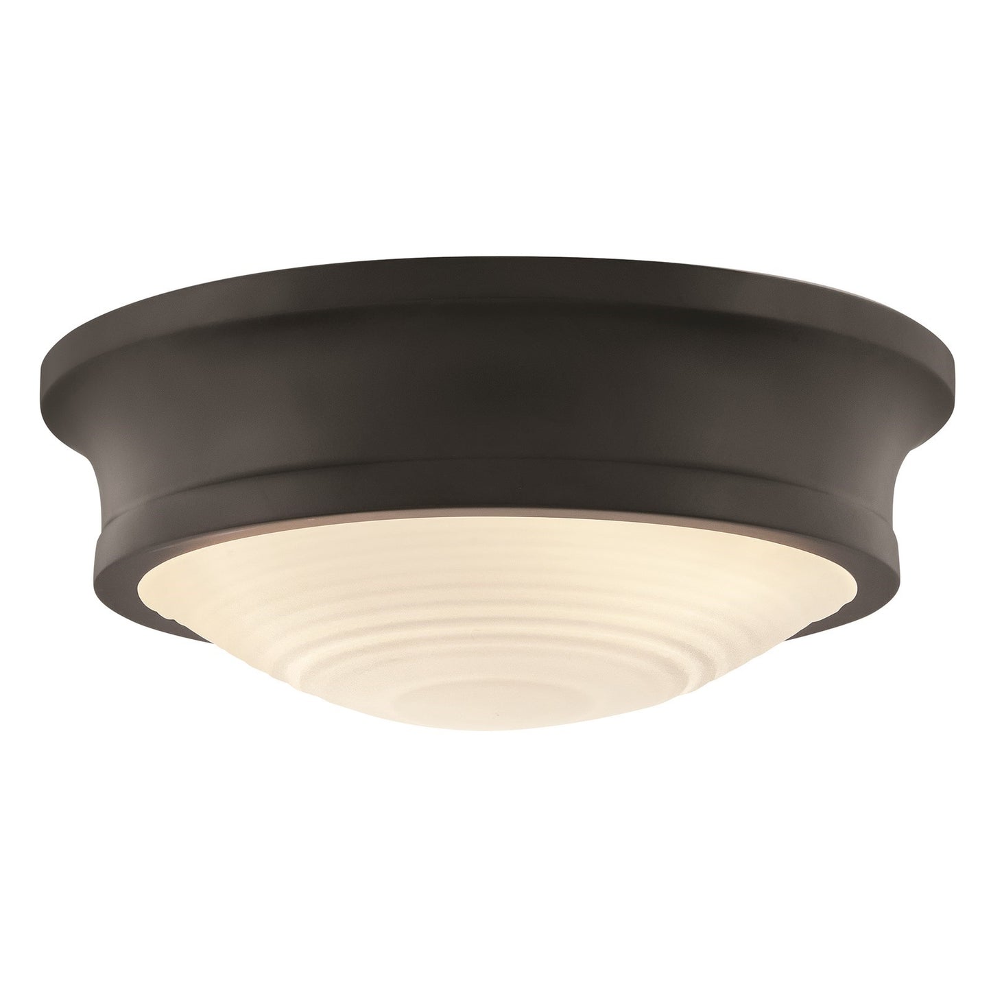 Hinkley Ellis 14in 3-Light Flush Mount | Transitional Black Steel and Etched Opal Glass | Living Room, Bedroom & Hallway | 14 x 14 x 5 in | Model 45123BK