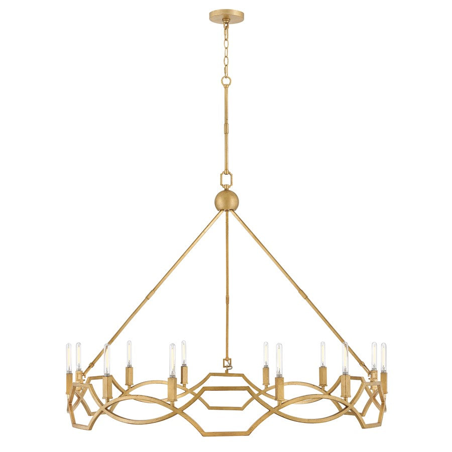 Hinkley Lighting Leona 12 Light Chandelier, Distressed Brass - 45786DA