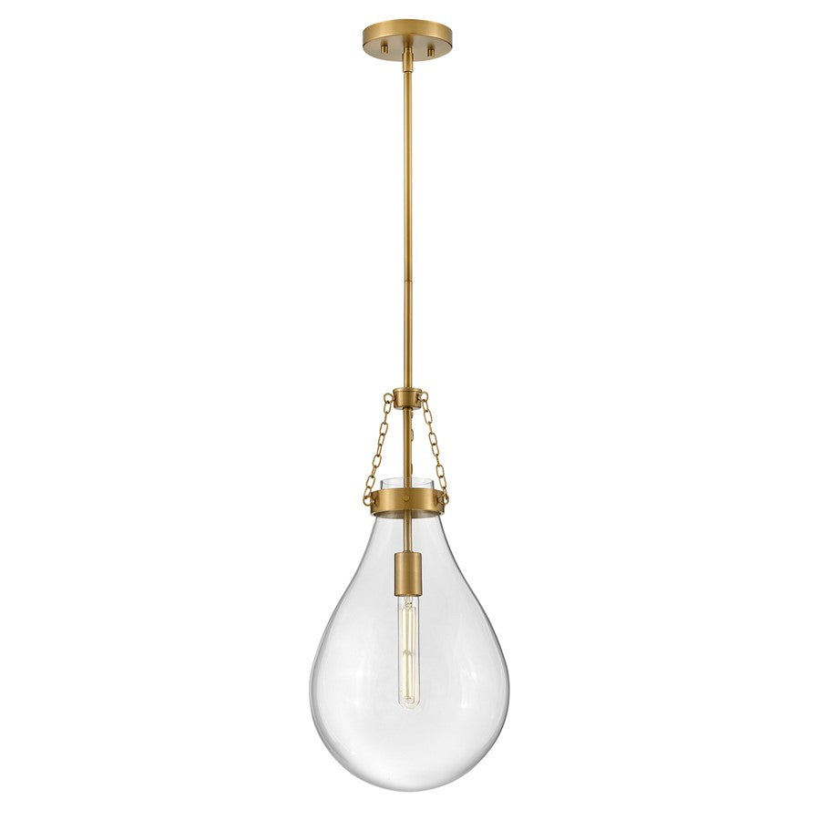 Hinkley Lighting Eloise 1 Light 22" Pendant, Lacquered Brass/Clear - 46057LCB