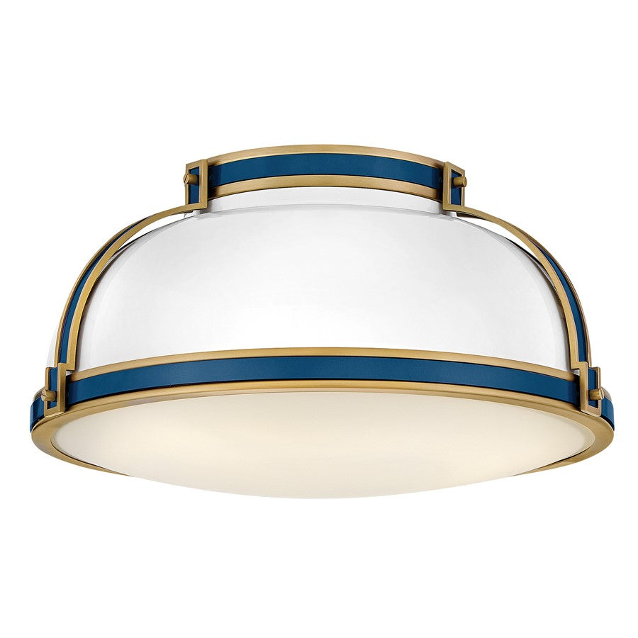 Hinkley Lighting Barton 3Lt Flush Mount, Gloss White/Etched Opal - 46353GW-LCB