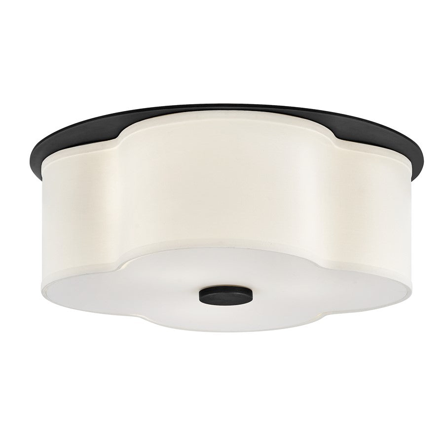 Hinkley Lighting Delaney 3 Light Flush Mount, Black/Etched - 46443BK