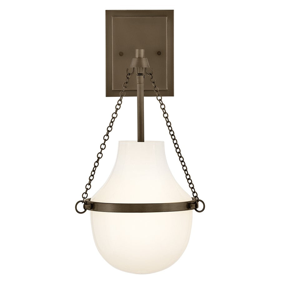 Hinkley Lighting Collins 1Lt Bath Sconce, Heritage Bronze/Cased Opal - 46890HZ