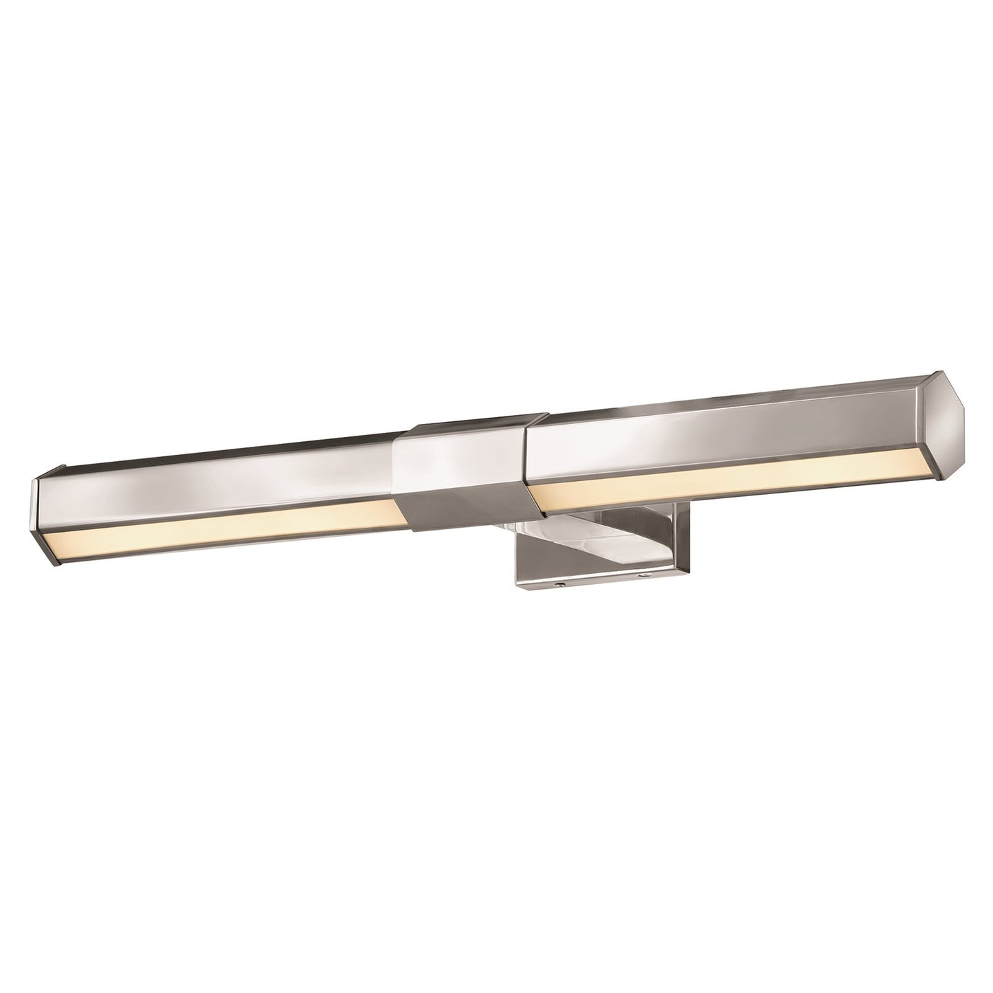 Hinkley Facet 24in 1-Light Wall Sconce | Modern Polished Nickel Steel and Etched Painted White Glass | Bathroom Vanity & Hallway | 24 x 7 | Model 46983PN