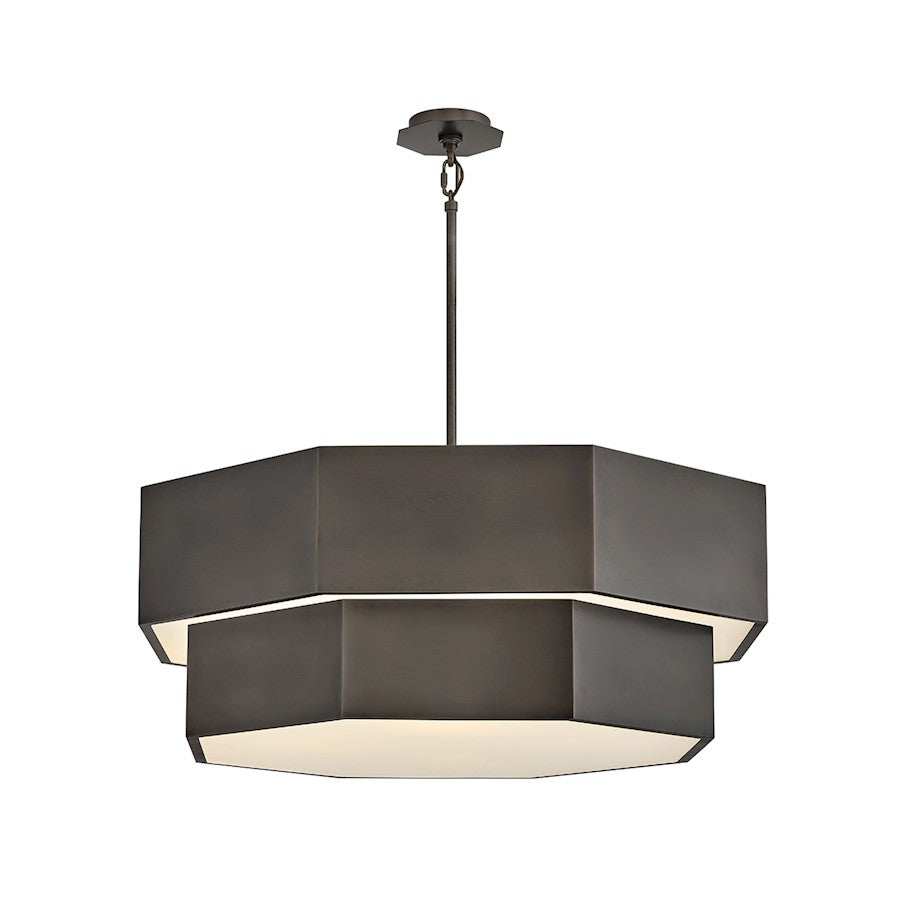 Hinkley Lighting Facet 12Lt 38" Convertible Chandelier, Black Oxide - 46995BX