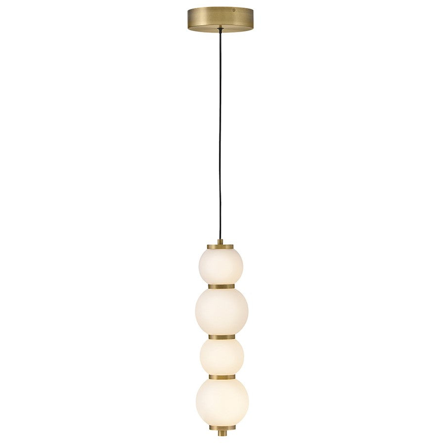 Hinkley Lighting Trigo Pendant, Lacquered Brass/Etched Opal - 47397LCB