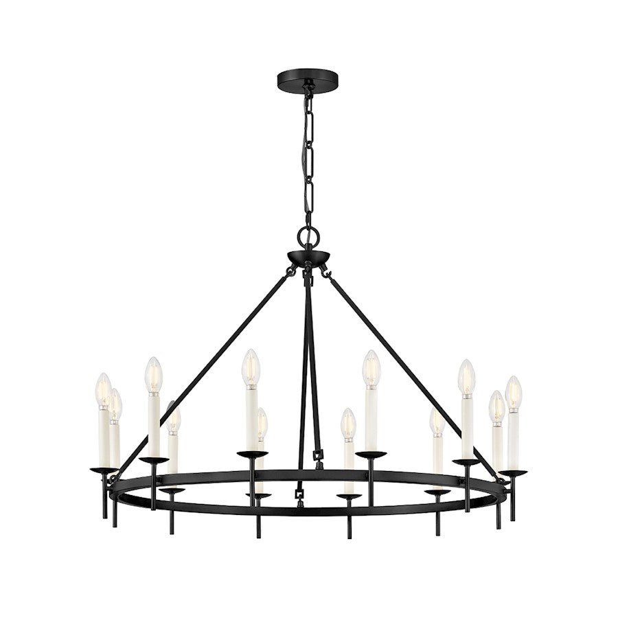 Hinkley Lighting Copley 12 Light Large Ring Chandelier, Black - 47476BK
