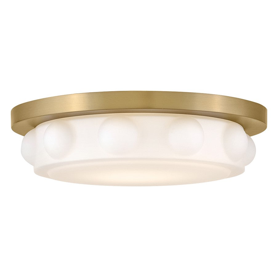 Hinkley Lighting Zoey LED 14" Flush Mount, Brass/Etched Opal - 47601LCB
