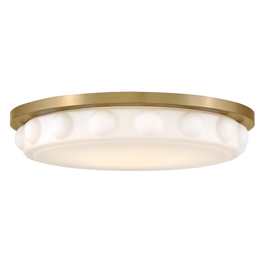 Hinkley Lighting Zoey LED Flush Mount, Lacquered Brass/Etched Opal - 47603LCB