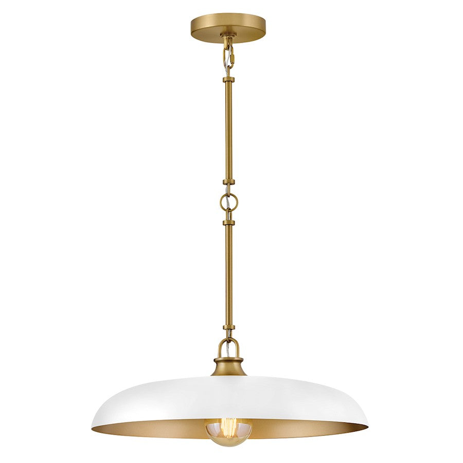 Hinkley Lighting Sadie 1Lt 18" Dome Pendant, Brass/Chalk White - 48167LCB-CI