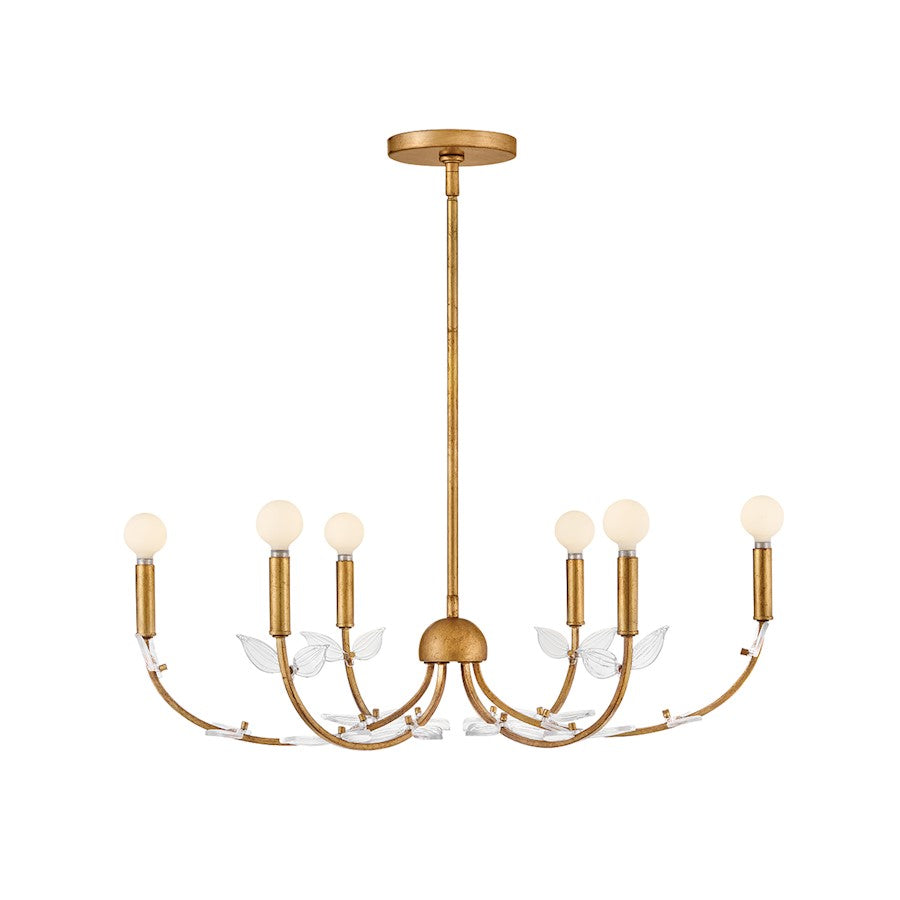 Hinkley Lighting Aliso 6 Light Medium Chandelier, Distressed Brass - 48286DA