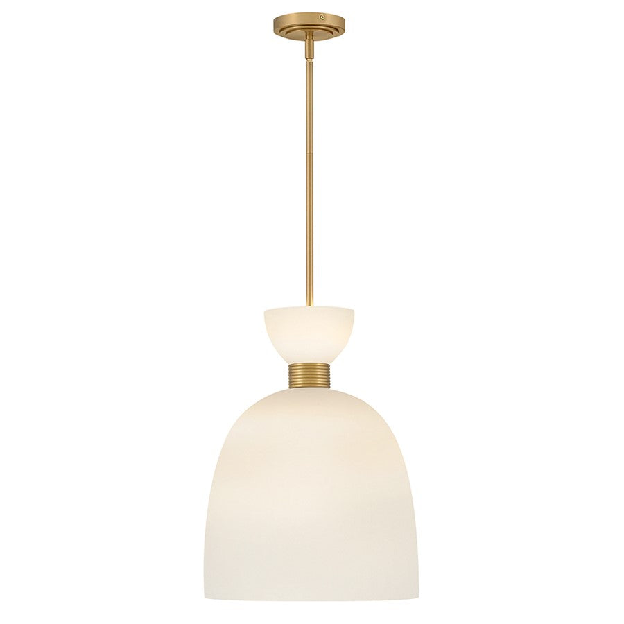 Hinkley Lighting Tallulah 1Lt Pendant, Lacquered Brass/Etched Opal - 48347LCB