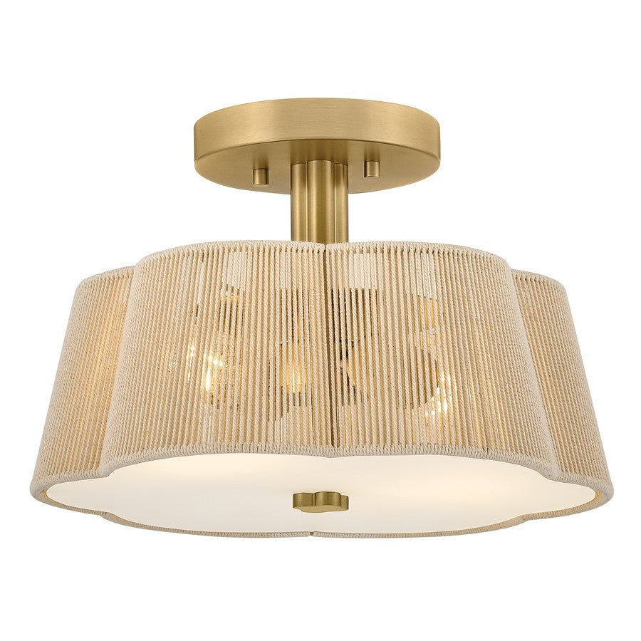 Hinkley Lighting Sasha 2Lt Semi-Flush Mount, Lacquered Brass/Etched - 48581LCB