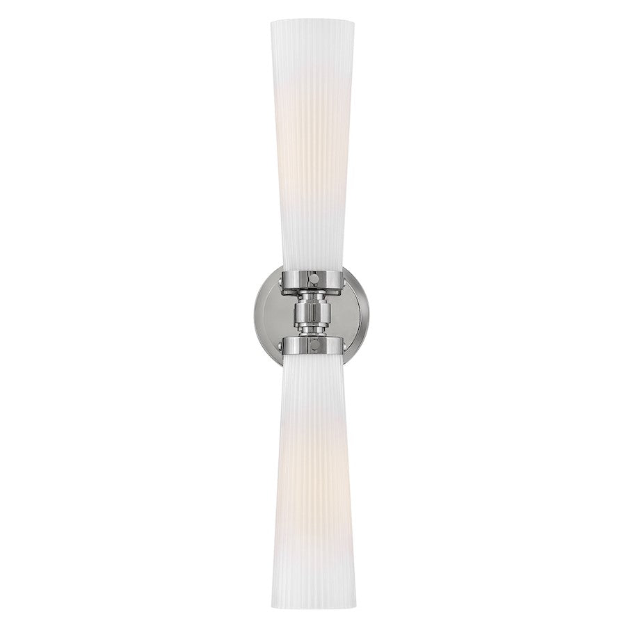 Hinkley Lighting Jude 2 Light Medium Vanity, Polished Nickel - 50092PN-CO