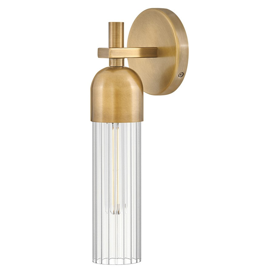 Hinkley Lighting Soren 1 Light Sconce, Heritage Brass/Clear Fluted - 50910HB