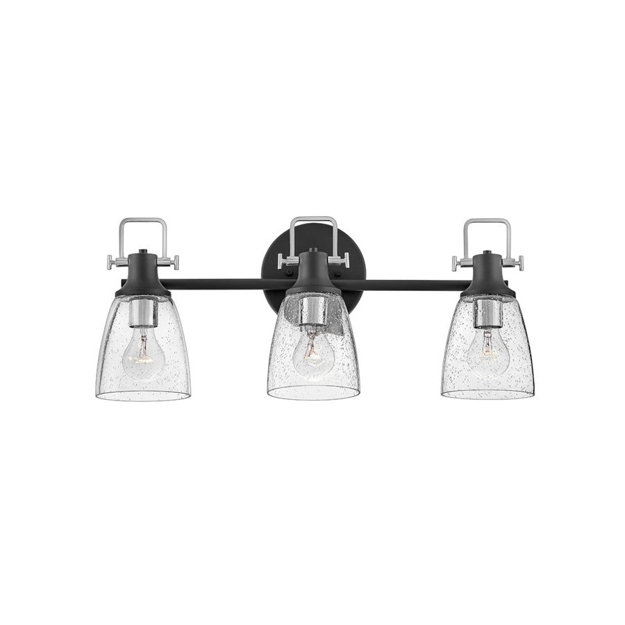 3 Light Bathroom Vanity Light, Black