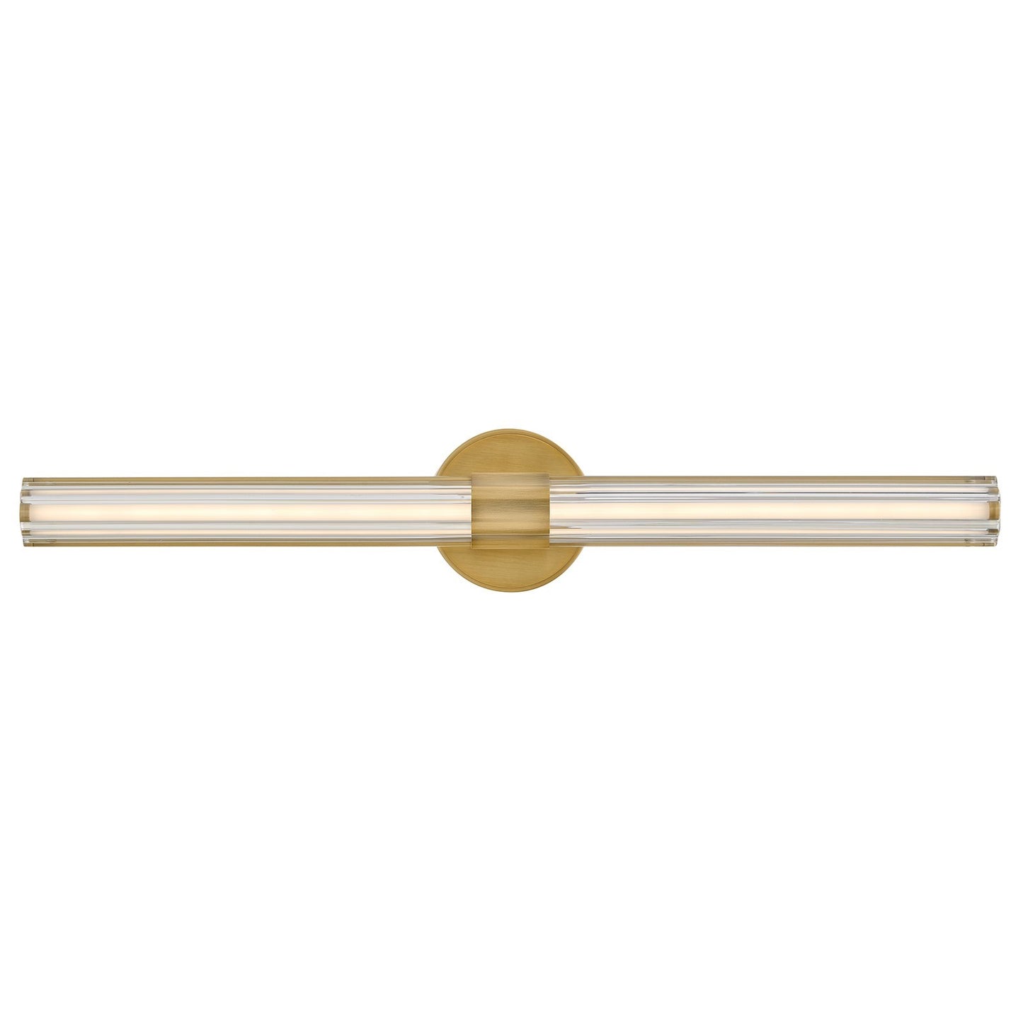 Hinkley Georgette 32in 5-Light Bath Vanity | Transitional Lacquered Brass Steel and Clear Fluted Crystal | Bathroom Vanity Light | 4 x 32 | Model 51313LCB