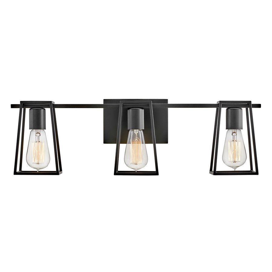Hinkley Lighting Filmore 3 Light Vanity, Black - 5163BK