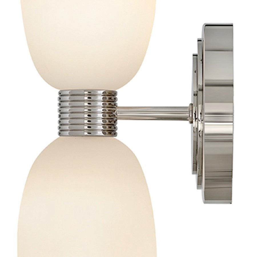 Hinkley Lighting Tallulah 2Lt Sconce, Polished Nickel/Etched Opal