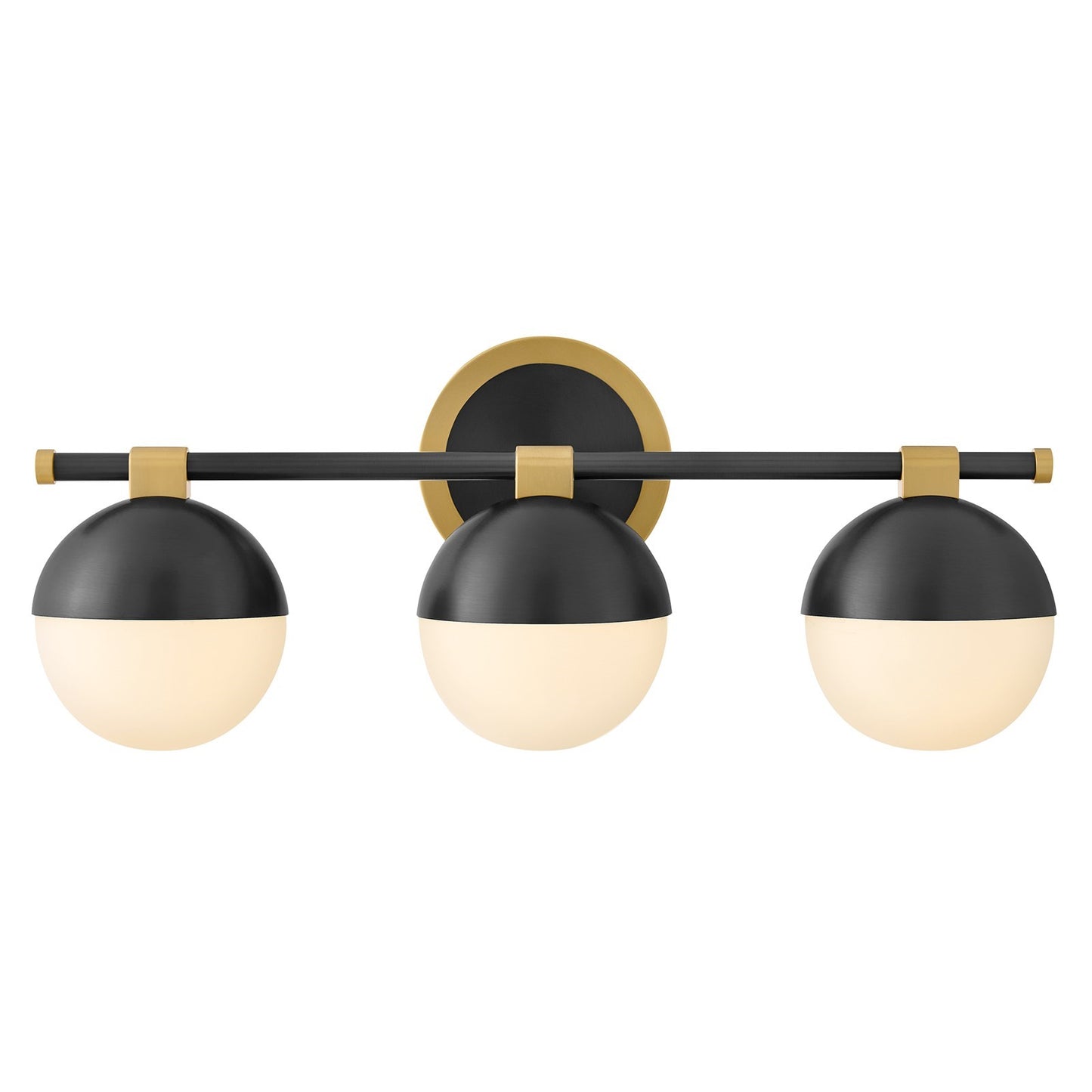 Hinkley Bowie 22in 3-Light Bath Vanity | Transitional Lacquered Brass Steel and Etched Opal Glass | Bathroom Vanity Light | 8 x 22 x 9 | Model 54563LCB-BK